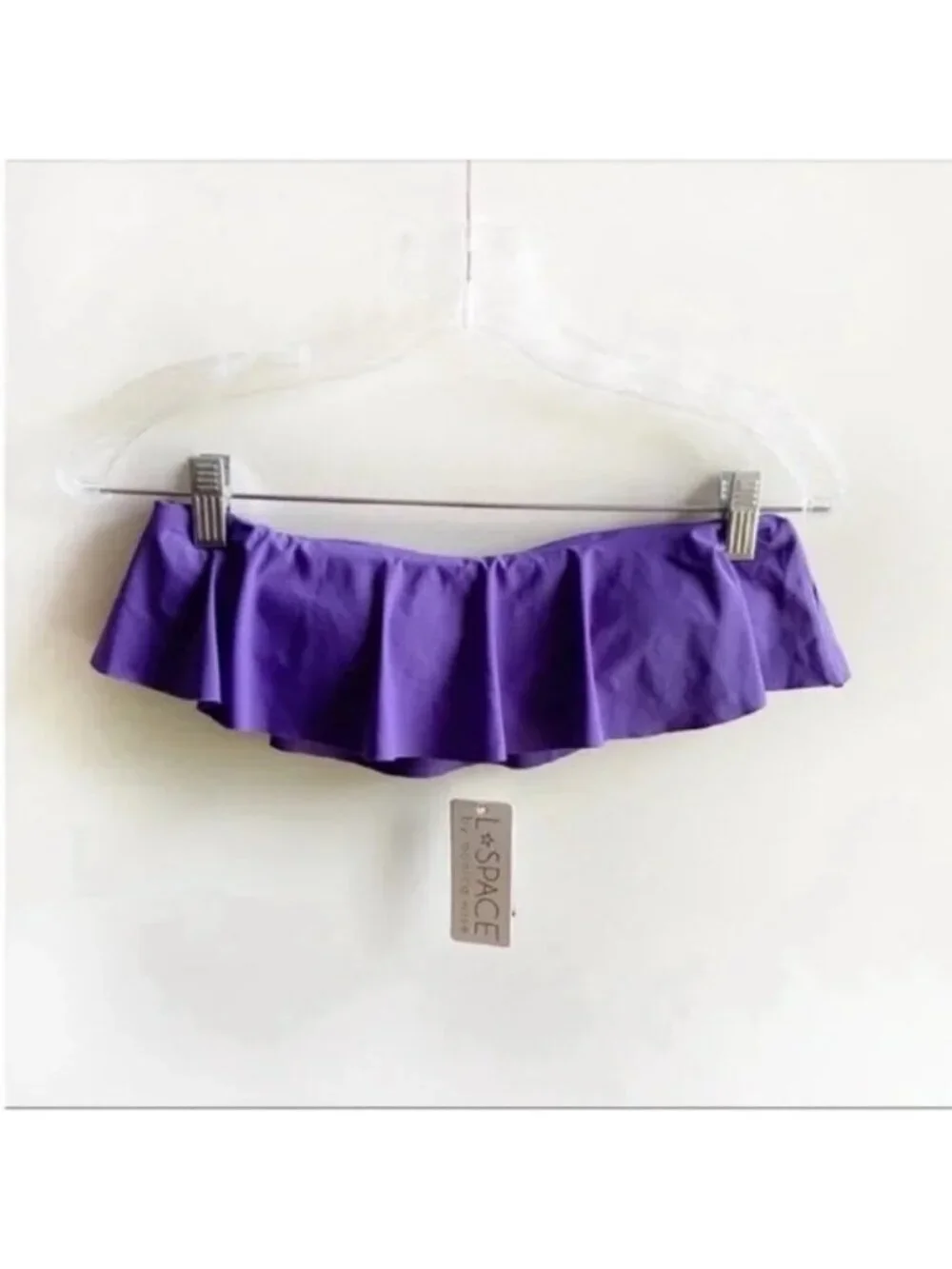 l*space Lynn Purple Bandeau Ruffle Bikini Tube Top